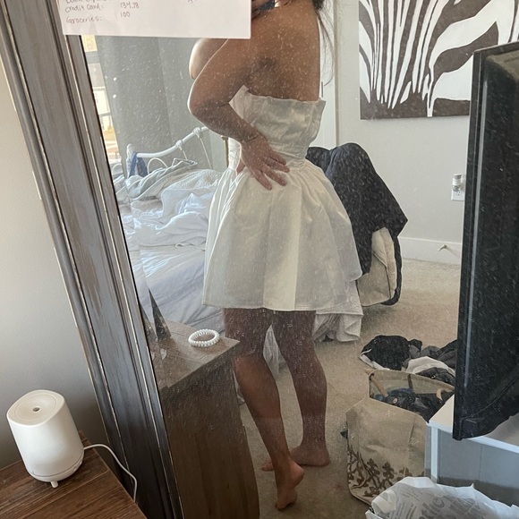 White Strapless Dress - Picture 4 of 4